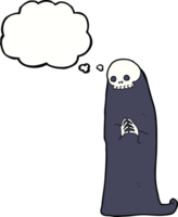 cartoon halloween ghoul with thought bubble png