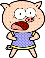 cartoon pig shouting png