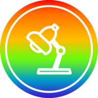 travail lampe circulaire icône avec arc en ciel pente terminer png