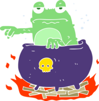 flat color illustration of halloween toad png