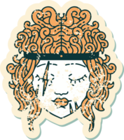 grunge sticker of a human barbarian character png