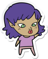 sticker of a pretty cartoon elf girl png