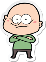 sticker of a cartoon bald man staring png