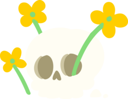 crâne avec des fleurs png