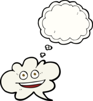 main tiré pensée bulle dessin animé nuage pensée bulle avec visage png