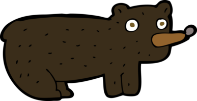 urso preto de desenho animado engraçado png