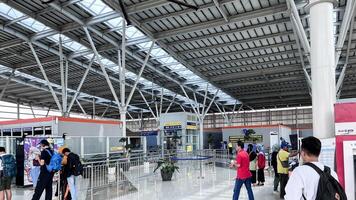 Jakarta train station interior view. Indonesia public transportation. Bekasi, Indonesia, May 1, 2024 photo