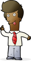 cartoon office man with crazy idea png