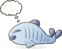 hand drawn thought bubble cartoon fish png
