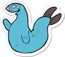 sticker of a cartoon happy seal png