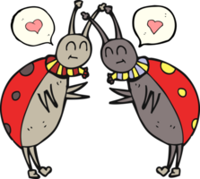 hand drawn speech bubble cartoon ladybugs greeting png