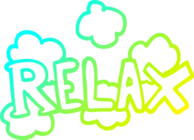 cold gradient line drawing of a cartoon relax symbol png