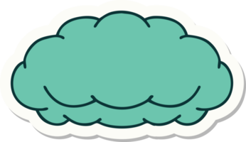 sticker of tattoo in traditional style of a grey cloud png