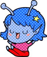 happy alien girl cartoon laughing png