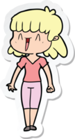 adesivo di una donna cartone animato png