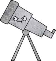 rétro grunge texture dessin animé de une télescope png