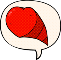 tecknad serie kärlek hjärta symbol med Tal bubbla i komisk bok stil png