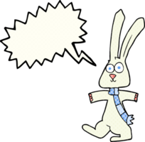 hand drawn comic book speech bubble cartoon rabbit png