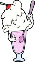 cartoon ice cream soda girl png