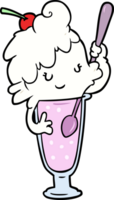 fille de soda à la crème glacée de dessin animé png