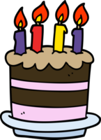 cartoon doodle birthday cake png