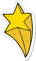 pegatina de una estrella fugaz de dibujos animados png