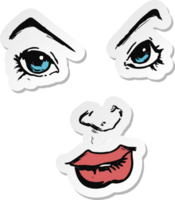 sticker of a cartoon comic book face png