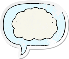 cartoon cloud with speech bubble distressed distressed old sticker png