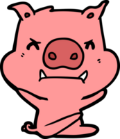 Wütendes Cartoon-Schwein mit Wutanfall png