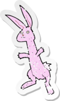 retro distressed sticker of a cartoon rabbit png