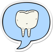 cartoon tooth with speech bubble sticker png