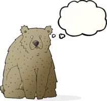 cartoon funny bear with thought bubble png