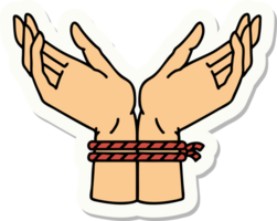 autocollant de tatouage dans le style traditionnel d'une paire de mains liées png