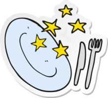 sticker of a cartoon clean plate png