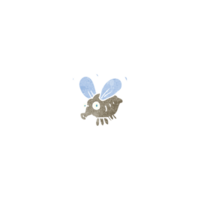 hand retro cartoon fly png