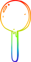 rainbow gradient line drawing of a cartoon lollipop png