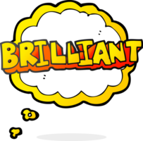 brilliant  hand drawn thought bubble cartoon word png