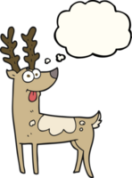 hand drawn thought bubble cartoon reindeer png