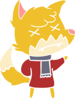 flat color style cartoon dead fox png