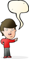 cartoon shocked man pointing with speech bubble png