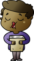 cartoon man holding book and singing png