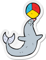 sticker of a cartoon performing seal png