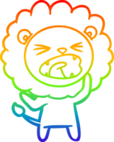 arcobaleno pendenza linea disegno di un' cartone animato arrabbiato Leone png