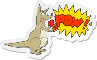 sticker of a cartoon boxing kangaroo png