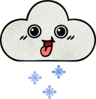 retro grunge texture cartoon of a snow cloud png