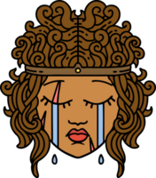 Retro Tattoo Style crying human barbarian png