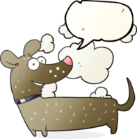 hand drawn speech bubble cartoon happy dog png