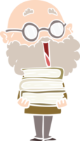 flat color style cartoon joyful man with beard png