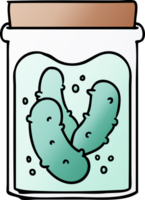 hand drawn gradient cartoon doodle jar of pickled gherkins png