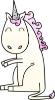 gradient shaded quirky cartoon unicorn png